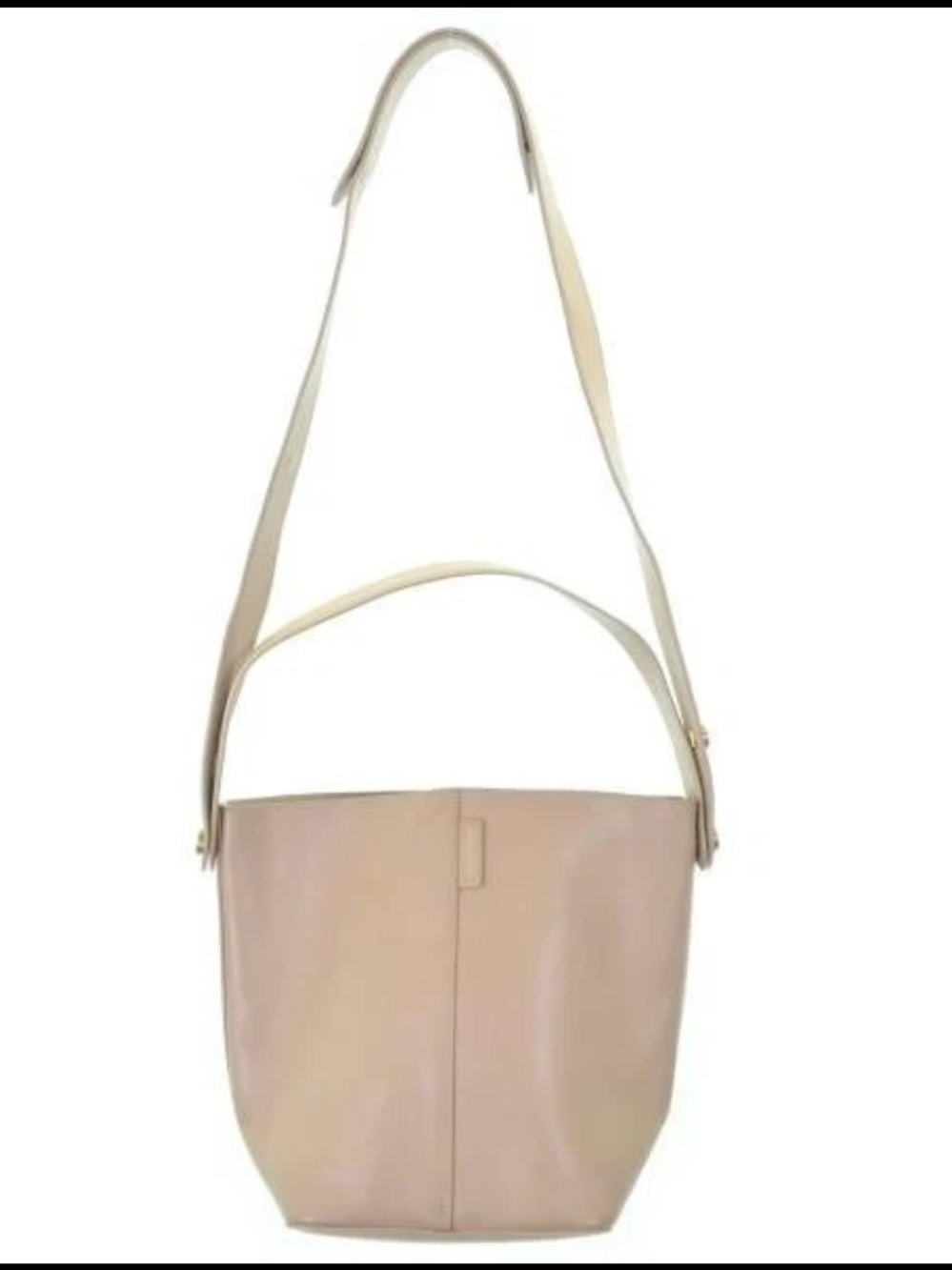 Mulberry Beige Cream Leather Shoulder Bucket Bag